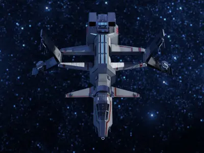 Protector SF-90 spaceship Low-poly 3D model