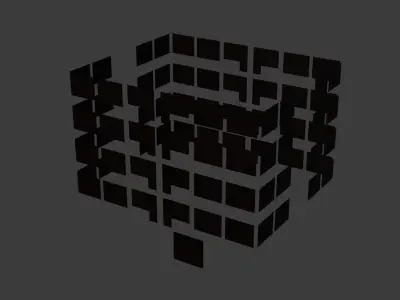 Apartment Building House BLEND FBX OBJ Low-poly 3D model
