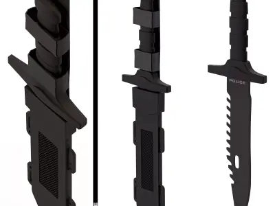 Military knife 3D model shop