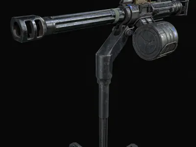 QLZ-87 Grenade Launcher Low-poly 3D model