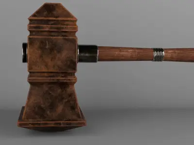 Fantasy hammer Low-poly 3D model purchase