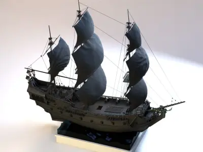 Galleon Black Pearl Sailing Pirates 3D model