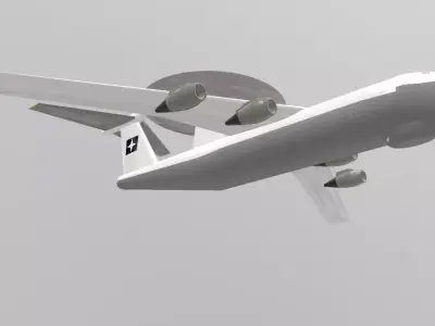 Fictional AWACS Aircraft A-50 Mainstay Inspired series 3D model