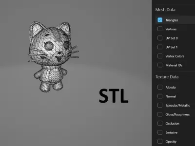 Cartoon pink cat 3D model 3D model