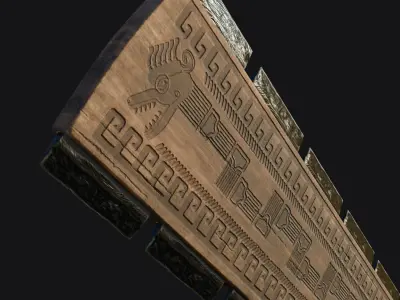 Aztec Macuahuitl Low-poly 3D model