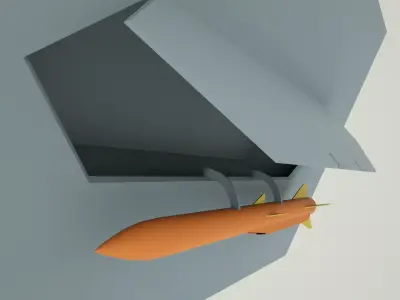 J20Missile orange missile in box 3D model
