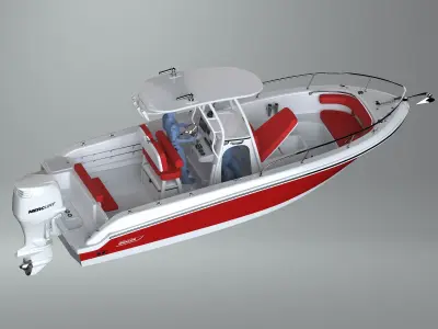 Boston Whaler Concept Design Center Console Boat 3D model