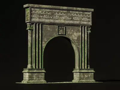 Medieval Gate Entrance Low-poly 3D model