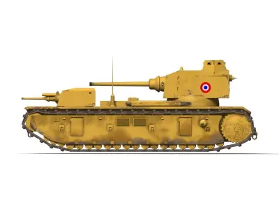 French super heavy tank FCM F1 3D model