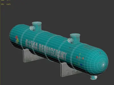 Industrial R134a refrigerant storage tank 3D model