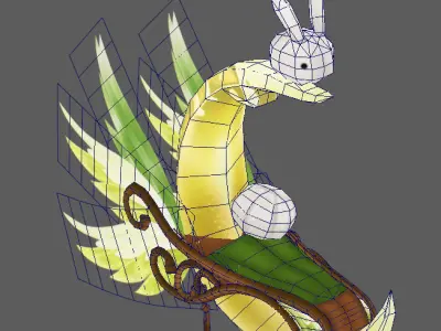 fairy flying chair lowpoly  Low-poly 3D model