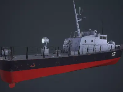 boat 1400 Vulture Low-poly 3D model