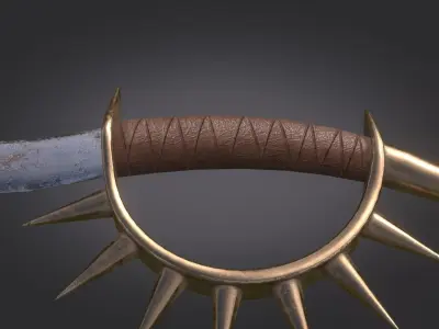 Stylized Medieval Sword melee weapon game ready Low-poly 3D model buy