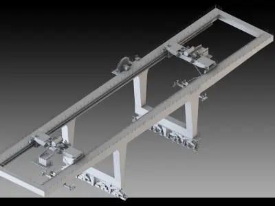 16 Overhead Cranes- Vol 01- High detail 3d models Low-poly 3D model