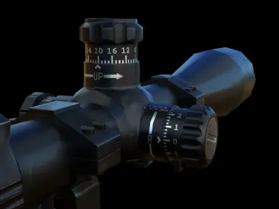 Scope 8X-32X Zoom Low-poly 3D model