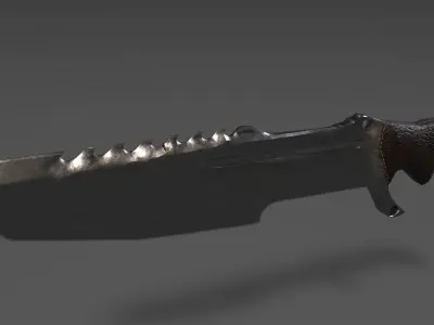 Combat Knife Low-poly 3D model 6