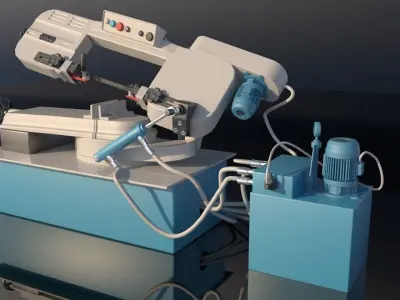 Bandsaw Machine Low-poly 3D model