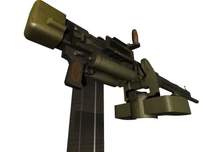 MCH-IL2-gun model 3d game ready model Low-poly 3D model Low-poly 3D model