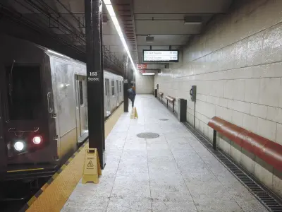 Subway train at station Low-poly 3D model