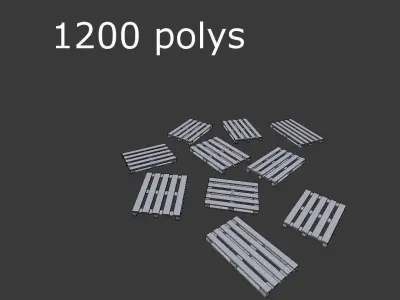 wooden pallets collection 2 Low-poly 3D model
