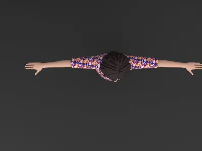 Stylized 3D Female Character Model Fullg Rigged Low-poly 3D model