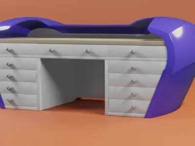Table office desk with plastic part 3D model