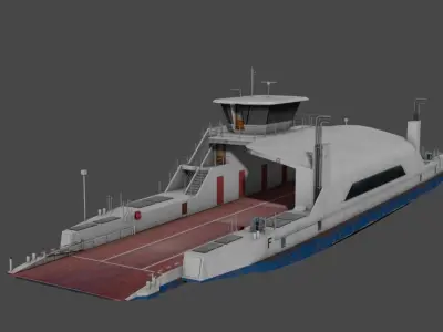 Rhein ferry 3D model low-poly Low-poly 3D model
