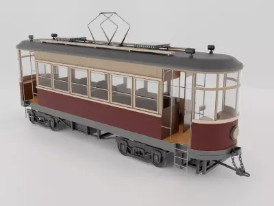 Old Tram Low-poly 3D model buy