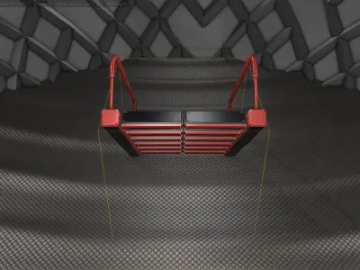 Sci-Fi Stairs -  19 - Red Version  Low-poly 3D model