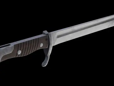 German bayonet Seitengewehr 1898 1905 S98 05 Low-poly 3D model
