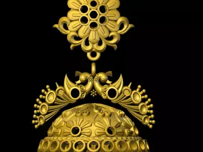 jumka golden bell 3D print model 3