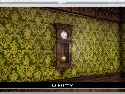 Antique Victorian Clock Low-poly 3D model