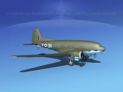 Douglas C-47 Dakota RAF V01 3D model