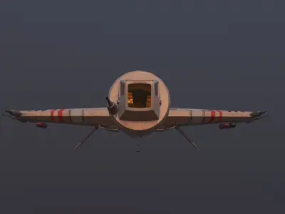 Starship T star wars fighter jet Low-poly 3D model