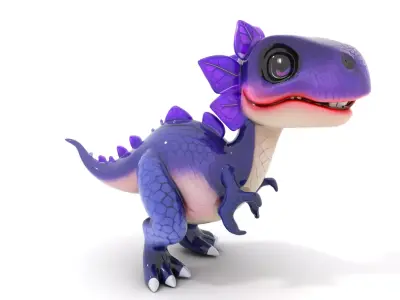 Cartoon Purple Dinosaur Character D Model Pack Low-poly 3D model