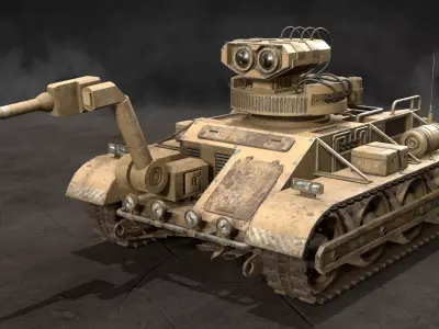 Robot Concept-3-Dirty-4 Colors 3D Model Pack