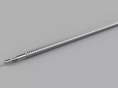 SFU1605 Ballscrew System Screw 500mm Nut Full Assembly STEP 3D model
