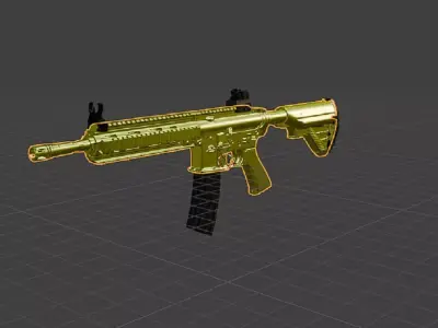 M416 en 3d Low-poly 3D model