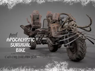 Post Apocalyptic Survival Bike 3D model