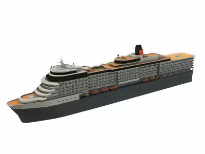 Cruise Ship Low-Poly Low-poly 3D model purchase