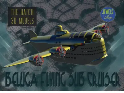  Flying submarine  Cruiser 3D model