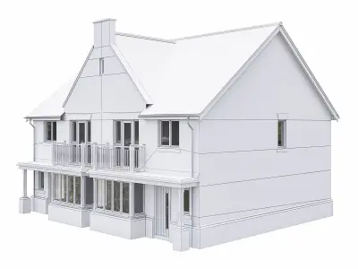 Neighborhood Houses P07 Low-poly 3D model