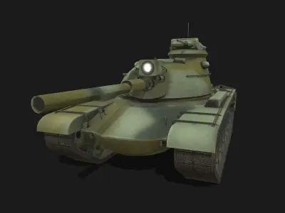 Tank M48 Patton Low-poly 3D model