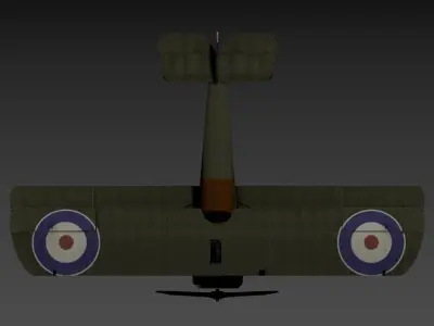 3D model of a biplane Low-poly 3D model