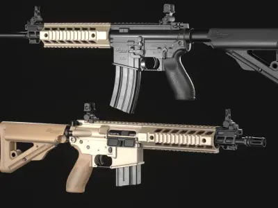 SIG Sauer SIG516 Assault Rifle - Game Asset Low-poly 3D model