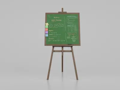 Compact Square Duo - Customizable Standing Writing Board Set 3D model