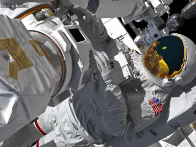 NASA Astronaut Suit with Backpack Rigged for Maya 3D model