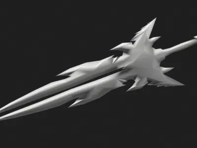 Futuristic Sword Low-poly 3D model 15