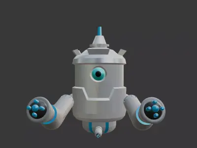 AA  Sci-Fi Combat Drone with Rigged Armature 3D model