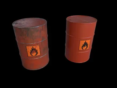 Explosive Barrel Low-poly 3D model